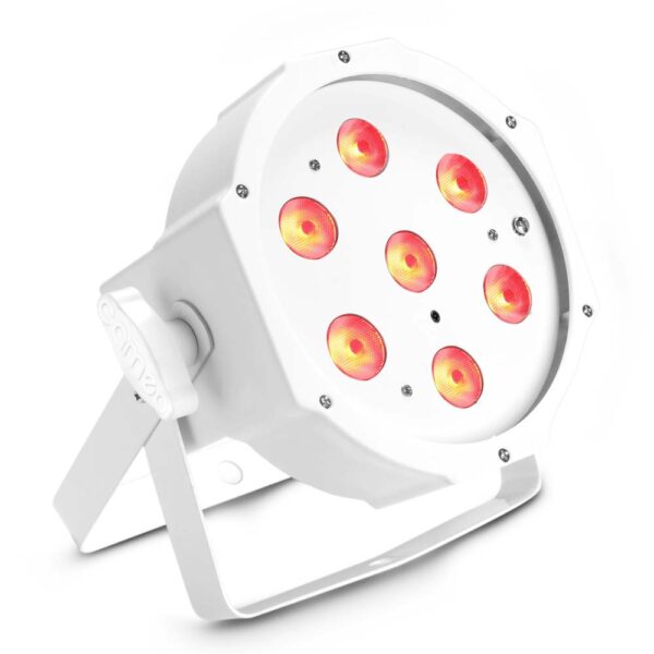Cameo FLAT PAR TRI 3W IR WH - Proiettore PAR RGB PIATTO a 7 LED tricolore da 3 W in alloggiamento bianco
