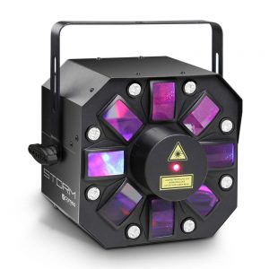 Cameo STORM - Effetto luce 3 in 1, 5 RGBWA derby, strobo e laser grating da 3 W
