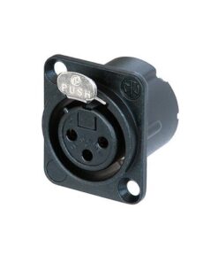 Neutrik C3 FD-LX-B - Presa chassis XLR tripolare, contatti a saldare, contatti dorati, finitura cromata nera