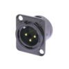 Neutrik C3 MD-L-B-1 - Presa da pannello XLR a 3 poli maschio nera con contatti dorati