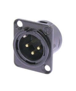 Neutrik C3 MD-L-B-1 - Presa da pannello XLR a 3 poli maschio nera con contatti dorati