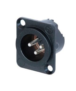 Neutrik C3 MD-LX-B - Connettore chassis tripolare, raccordi a saldare, alloggiamento cromato nero, contatti con rivestimento color oro