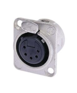Neutrik NC5FD-L-1 - Presa da pannello a 5 poli femmina in alloggiamento nichelato con contatti rivestiti in argento e contatti a saldare posteriori