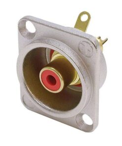Neutrik NF2D-2 - Phono (RCA) Socket, D-shaped, red, Nickel-Plated