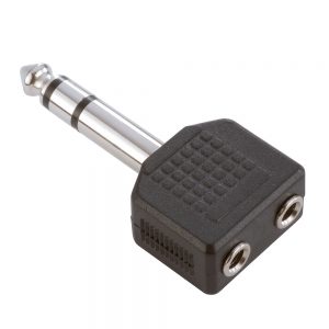 Adam Hall Connectors 7545 - Adattatore a Y 2 x Jack stereo femmina da 3,5 mm a Jack stereo maschio da 6,3 mm