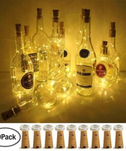 10 Strip da 20 LED Bianco Caldo per Bottiglie