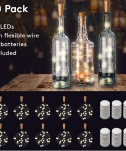 10 Strip da 20 LED Bianco Caldo per Bottiglie