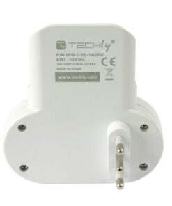 Adattatore Presa bipasso/Schuko 2 USB 1A con porta telefono