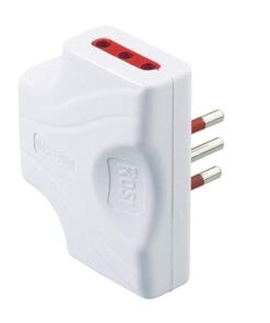 Adattatore Triplo Extrapiatto 3 Prese 10/16A 2P+T Bianco