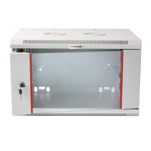 Armadio Rack 19'' a muro 9 unità sezione unica prof. 600mm Grigio