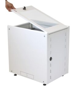 Armadio Rack 19'' ideale per Accumulatori Fotovoltaico 8U P600mm Bianco