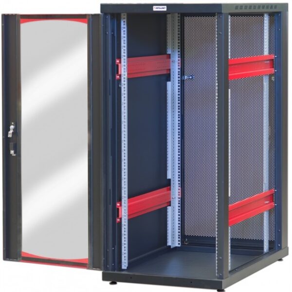 Armadio Server Rack 19'' 600x1000 20 Unita' Nero Grigliato serie IdealNET