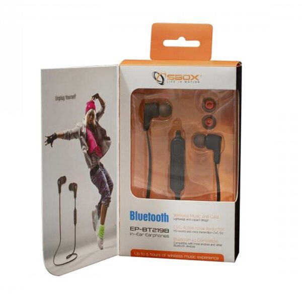 Auricolari Bluetooth Audio Stereo con Microfono Nero EPBT219BK