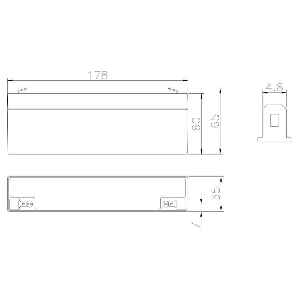 Batteria Piombo-Acido per UPS 12V 1,9 Ah (Faston 4,8mm) BSP12V-2.0F1