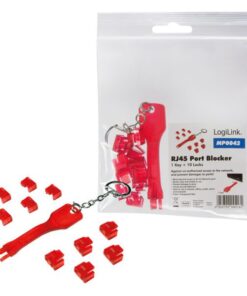 Blocca porte RJ45 rosso 10 serrature e 1 chiave