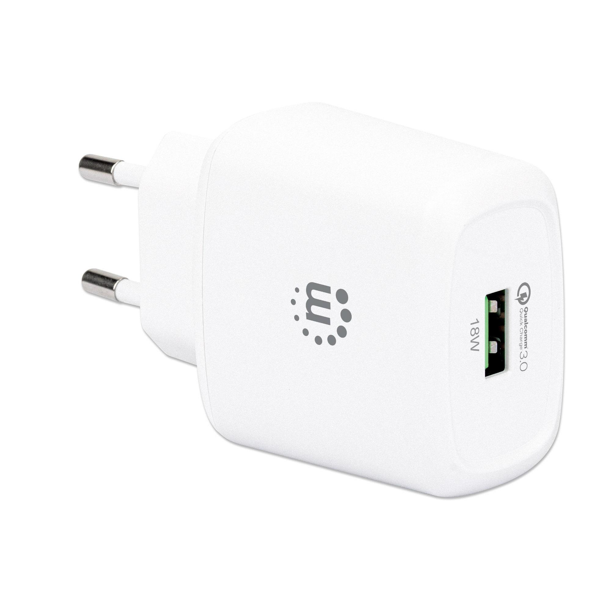 Caricatore USB da Muro QC3.0 18W Quick Charge™ Bianco