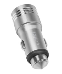 Caricatore da Auto in Alluminio 2x USB 10,5W Rompivetro di Emergenza