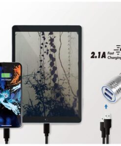Caricatore da Auto in Alluminio 2x USB 10,5W Rompivetro di Emergenza