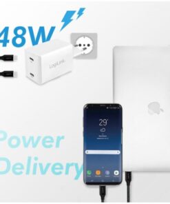 Caricatore da Muro 2xUSB-C™ Tecnologia GaN 48W Bianco