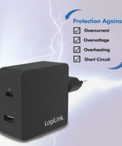 Caricatore da Muro USB-C™ e USB tipo A 45W Nero