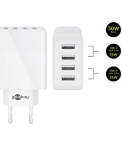 Caricatore da Muro USB a 4 vie 30W Bianco