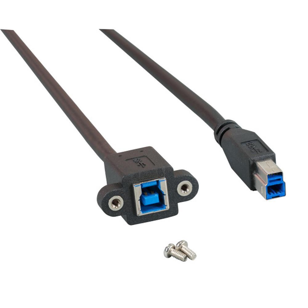 Cavo Prolunga USB 3.0 SuperSpeed B/B M/F da Pannello 1,8m Nero