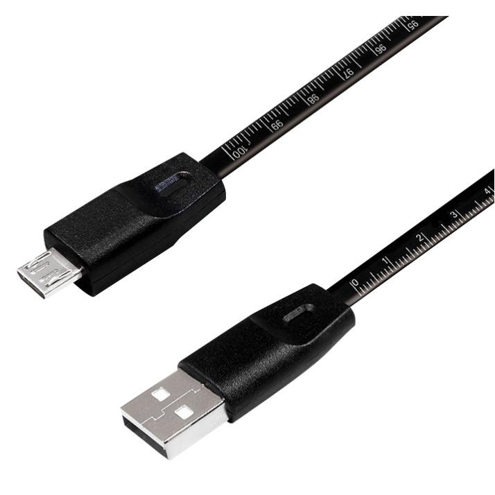 Cavo USB Micro-B Maschio/USB-A Maschio con Misuratore 1m Nero