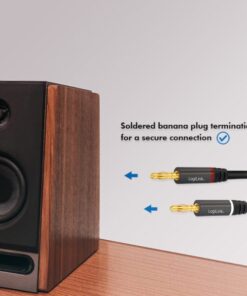 Cavo per Altoparlanti 2x2 Spinotti a Banana Nylon Nero 3m
