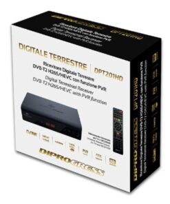 Decoder Ricevitore Digitale Terrestre DVB-T2 H265/HEVC 10bit PVR + RCU 2 in 1