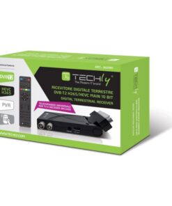 Decoder Ricevitore Digitale Terrestre DVB-T/T2 H.265 HEVC 10bit USB HDMI Scart 180°