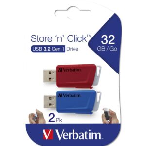 Due Chiavette Store 'n' Click 32GB Rosso e Blu