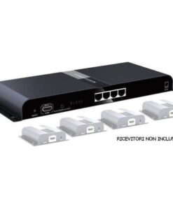 Extender Splitter 4 vie HDMI con IR su Cavo CAT6/6a/7 fino a 120m