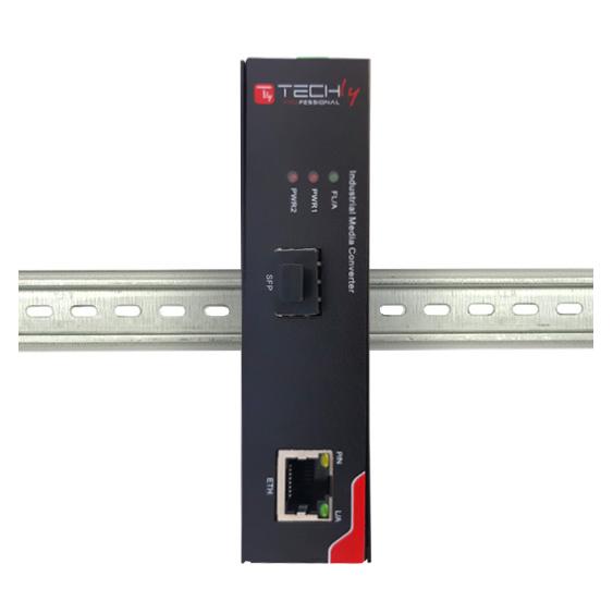 Media Converter Industriale PoE 10/100/1000BaseT a Fibra 1000BaseX