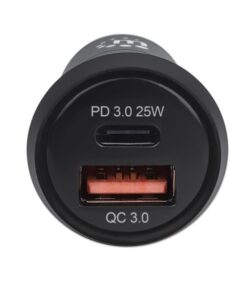 Mini Caricabatteria da Auto con Alimentazione a 2 porte - 25 W