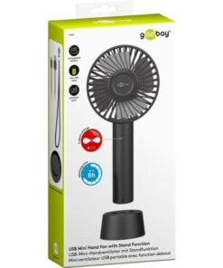 Mini Ventilatore Manuale USB con Funzione di Supporto Nero