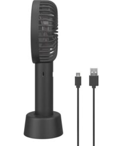 Mini Ventilatore Manuale USB con Funzione di Supporto Nero