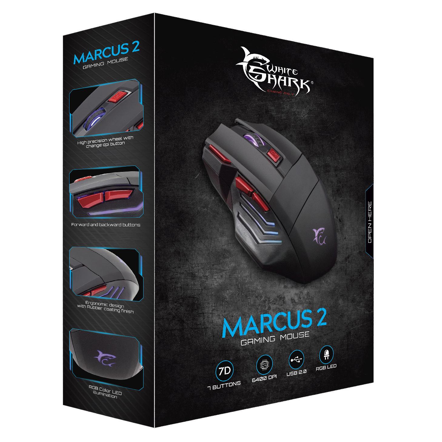Mouse Gaming 6400 Dpi GM-5005 Marcus RGB Nero