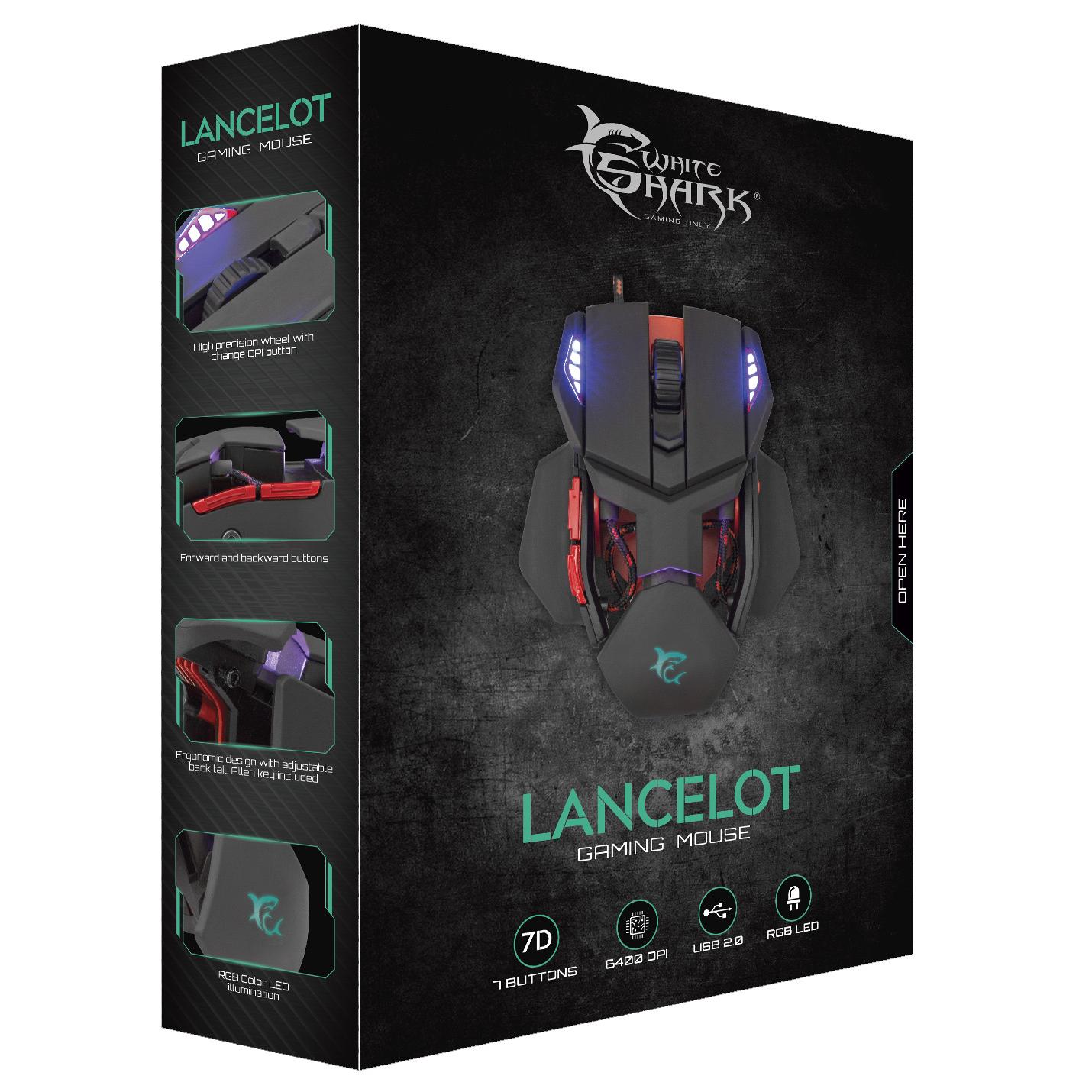 Mouse Gaming 6400 Dpi GM-9002 Lancelot RGB Nero