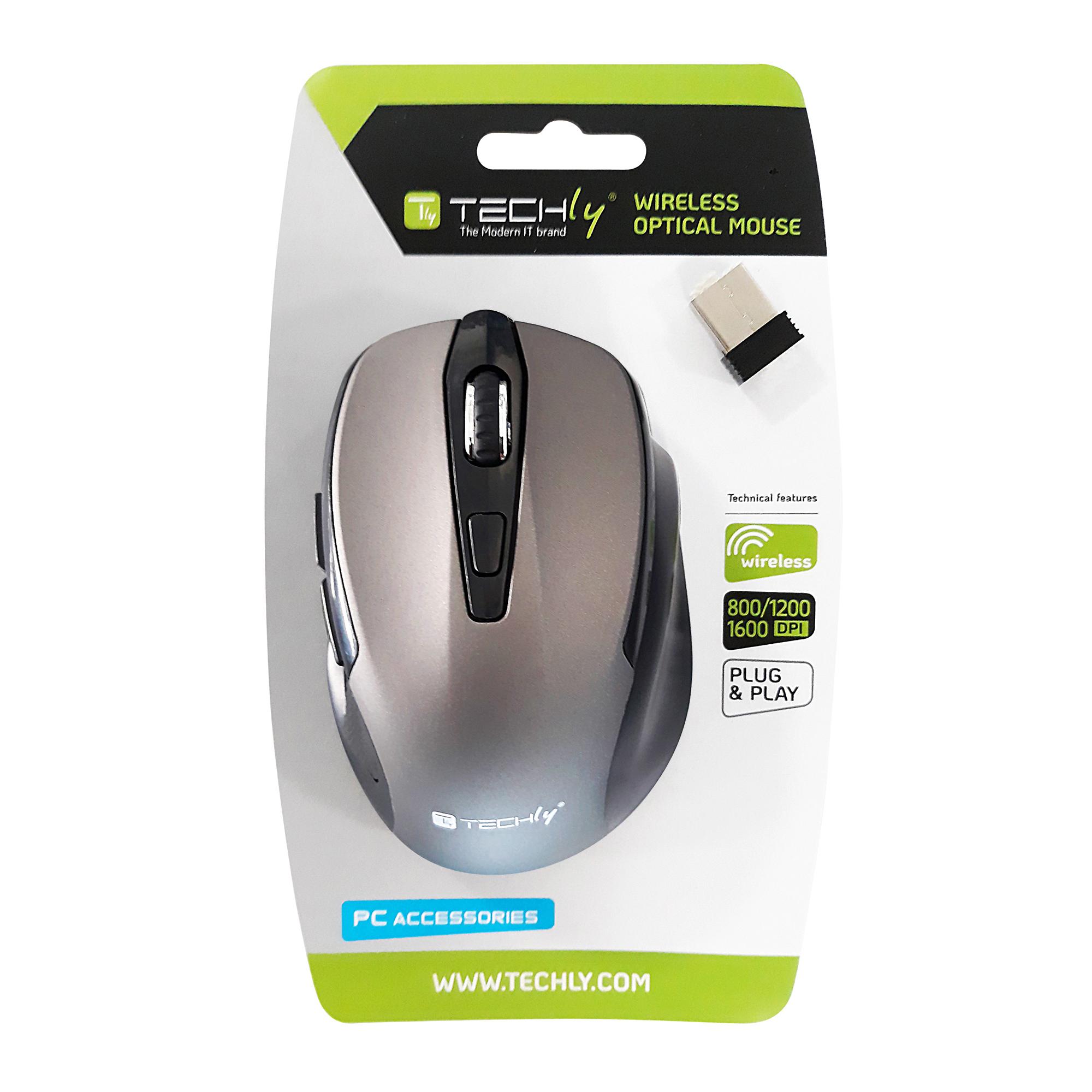 Mouse Ottico Wireless 1600dpi Grigio