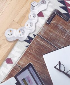 Multipresa 5 posti, flessibile, cavo 1,5 m, con interruttore