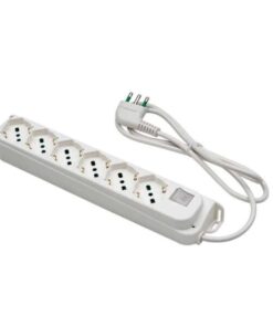 Multipresa 6 Posti Schuko con Interruttore e Cavo 1,5m Bianco