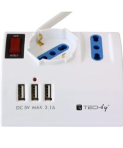 Multipresa da Tavolo 3 Posti con Porte USB