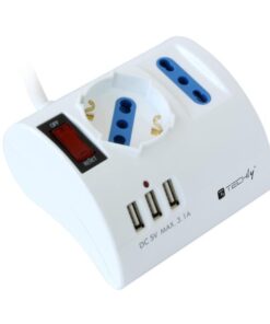 Multipresa da Tavolo 3 Posti con Porte USB