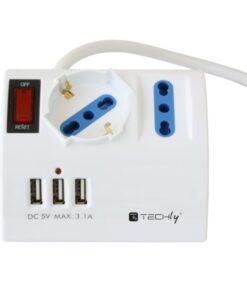 Multipresa da Tavolo 3 Posti con Porte USB