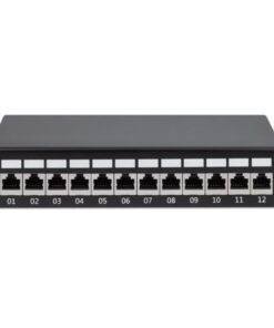 Pannello Patch 12 Posti Cat6a Schermato da Scrivania Nero