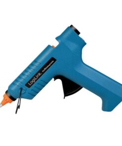 Pistola per Colla a Caldo Wireless, 80W, con supporto, blu