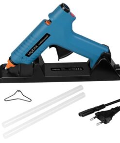 Pistola per Colla a Caldo Wireless, 80W, con supporto, blu