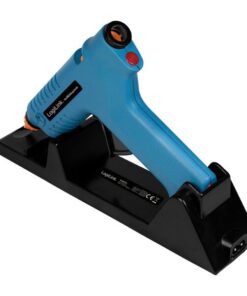 Pistola per Colla a Caldo Wireless, 80W, con supporto, blu