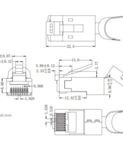 Plug Modulare Dorato RJ45 CAT.8.1/CAT.6A 10pz