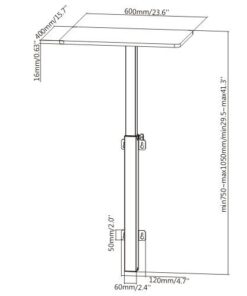 Postazione di Lavoro a Parete ad Altezza Regolabile